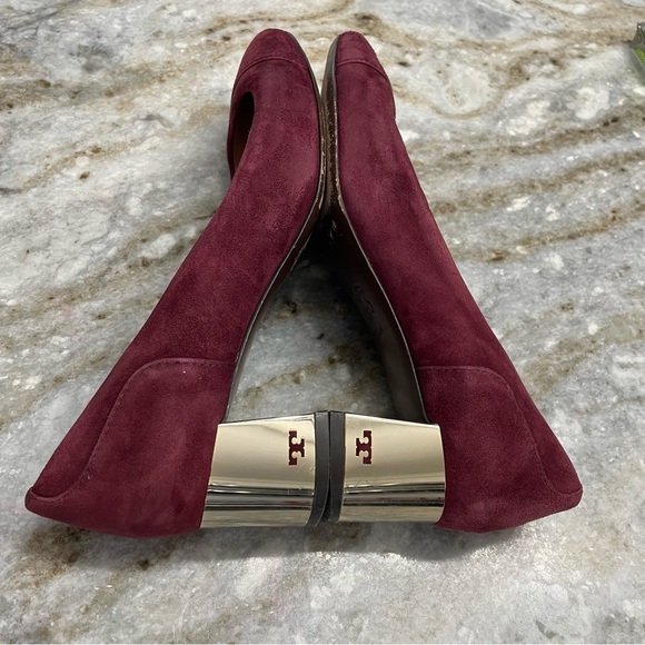 Tory Burch Evelyn 45mm Block Heel Pump Port Suede Leather Women’s 6.5 - Picture 6 of 15